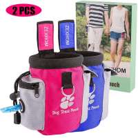 Custom Good Quality 2PCS Dog Training Bag Nylon Drawstring Dog Food Bag with Clip